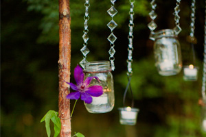 Suspended Mason Jars
