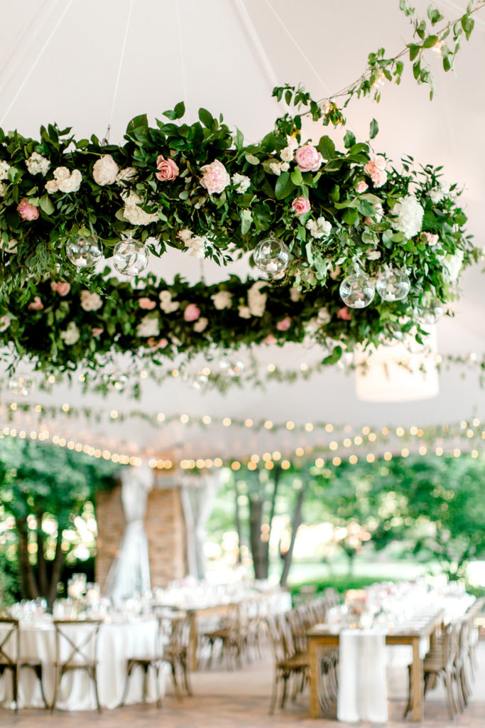Wedding at The Chicago Botanic Gardens Suspended Floral Ring