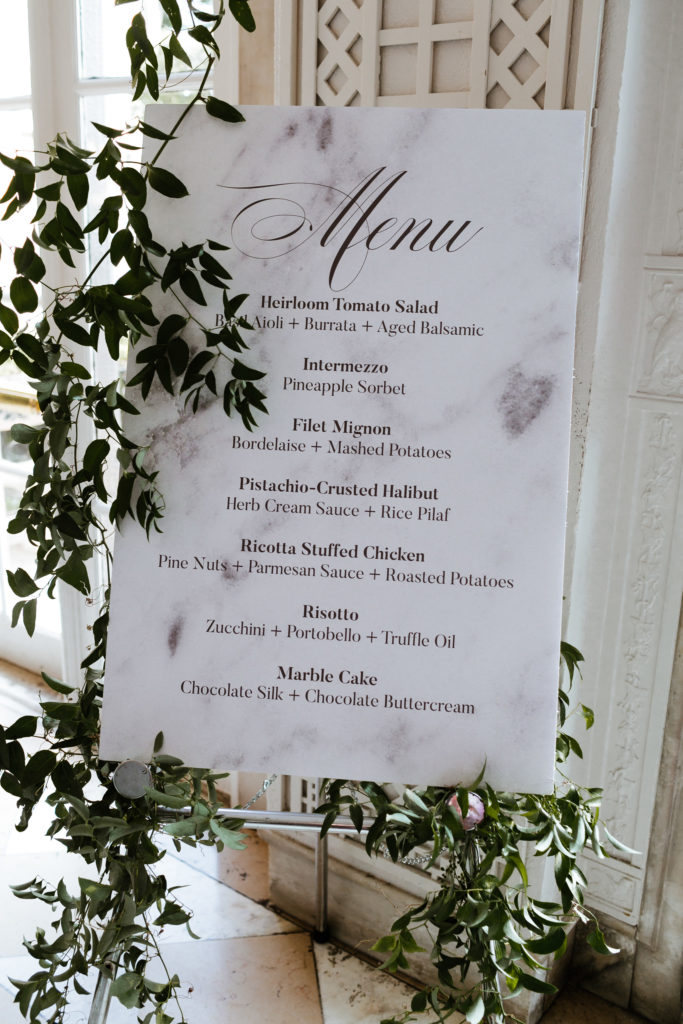Armour House Wedding with Marble Print