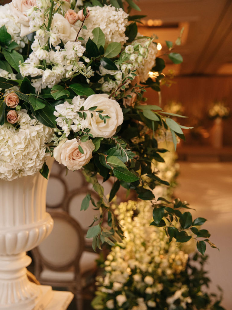 Wedding Ceremony at The Four Seasons Hotel Chicago Life In Bloom Floral Arrangement in Urn