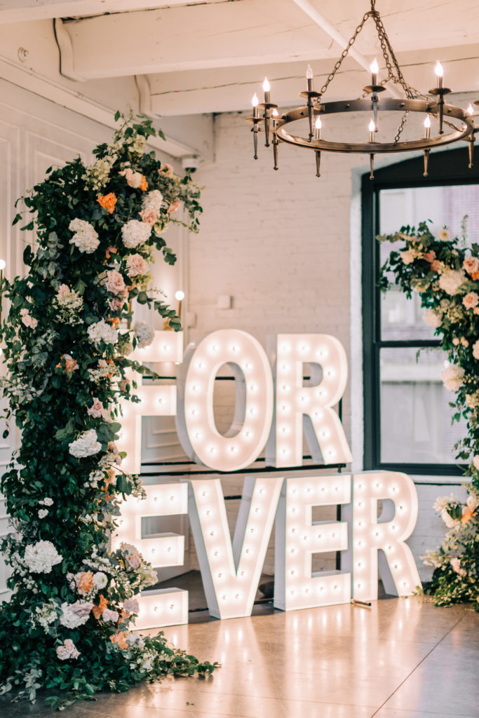 Deconstructed Floral Arch at Company 251 Wedding