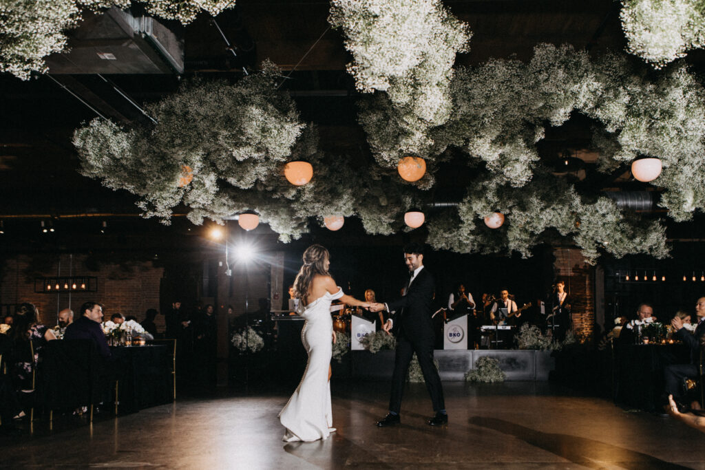 Babies Breath Wedding_Flowers over the dance floor