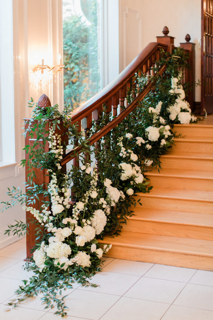 Greenery and Floral on Staircase for Wedding
