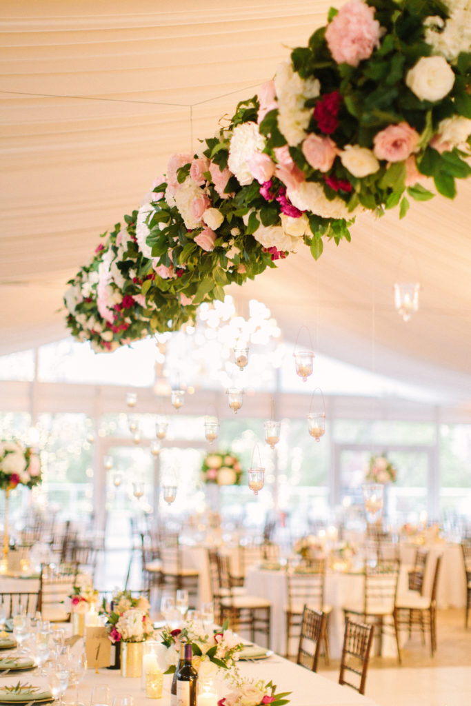 Suspended Floral Hedge Spring Wedding at Galleria Marchetti