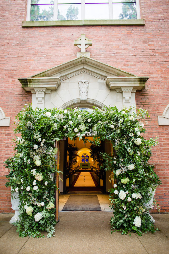 Lake Forest Church Wedding Floral Arch