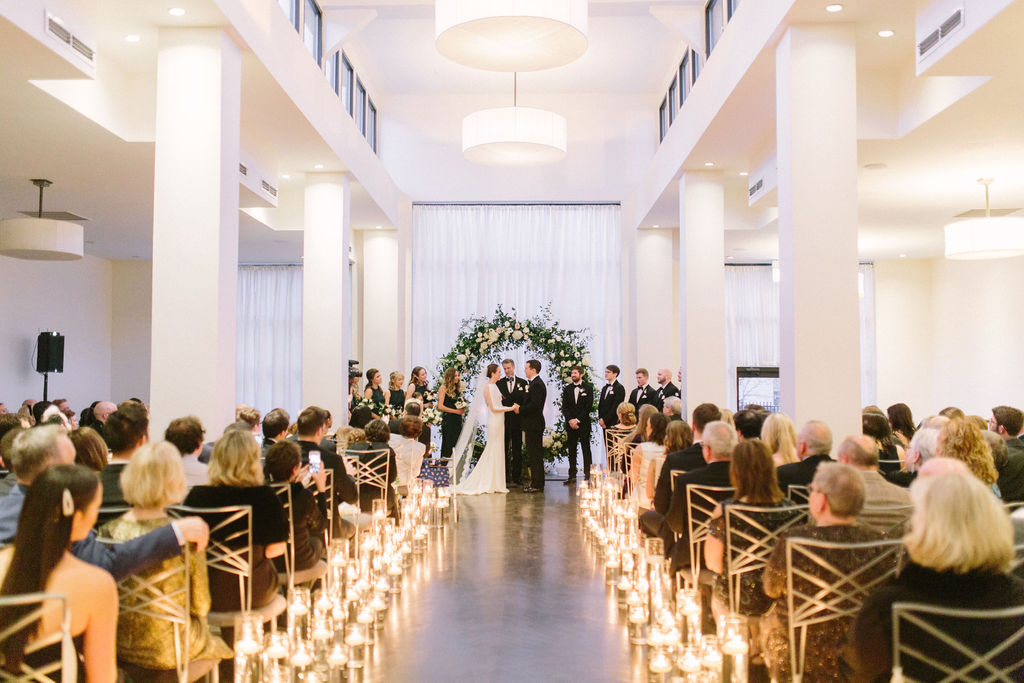 Candle Aisle Wedding Ceremony at Mae District Chicago