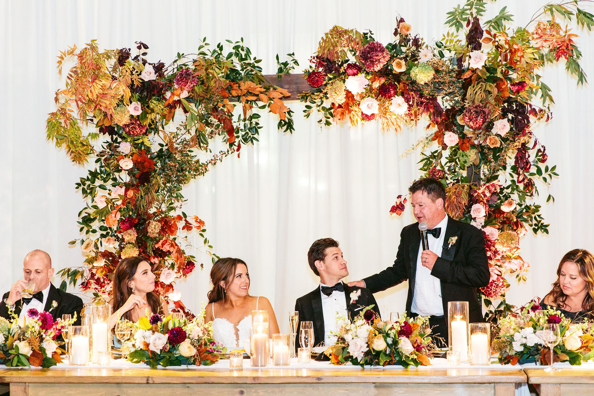 Fall Wedding Head Table Backdrop