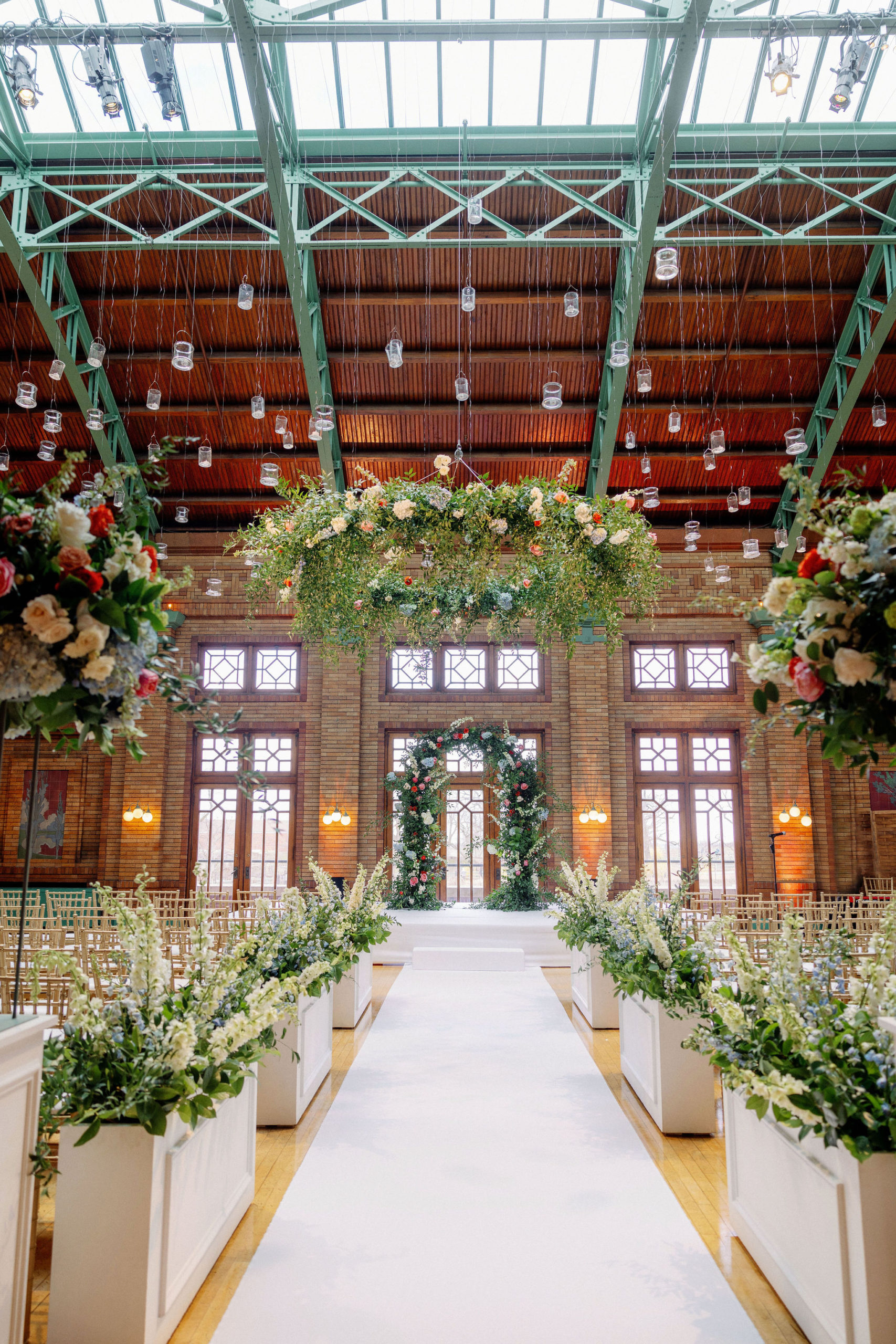 Cafe Brauer Wedding with Suspended Florals