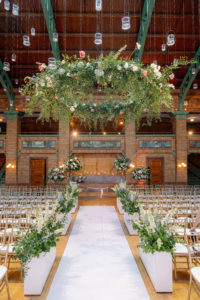 Cafe Brauer Wedding with Hanging Floral Ring
