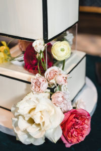 Modern Wedding Cake with Flowers