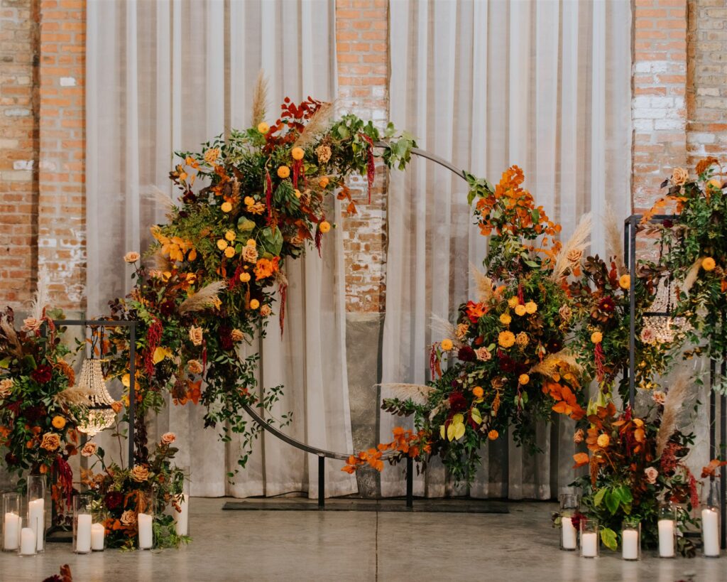Fall Wedding Ceremony Flowers