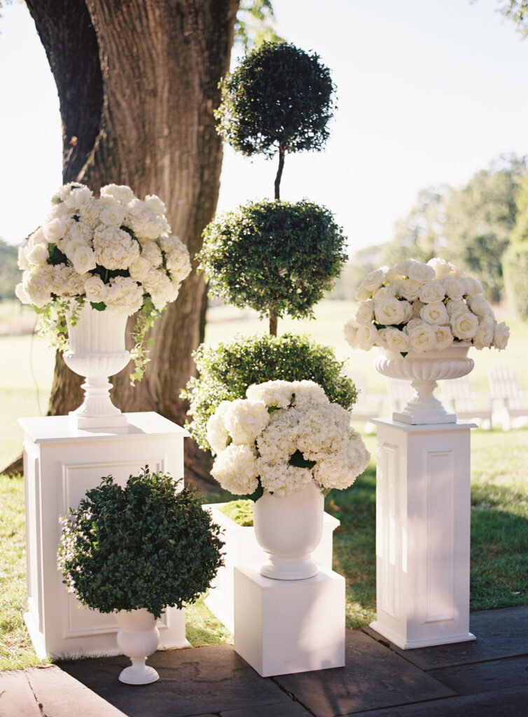 Wedding Ceremony Flowers and Topiaries